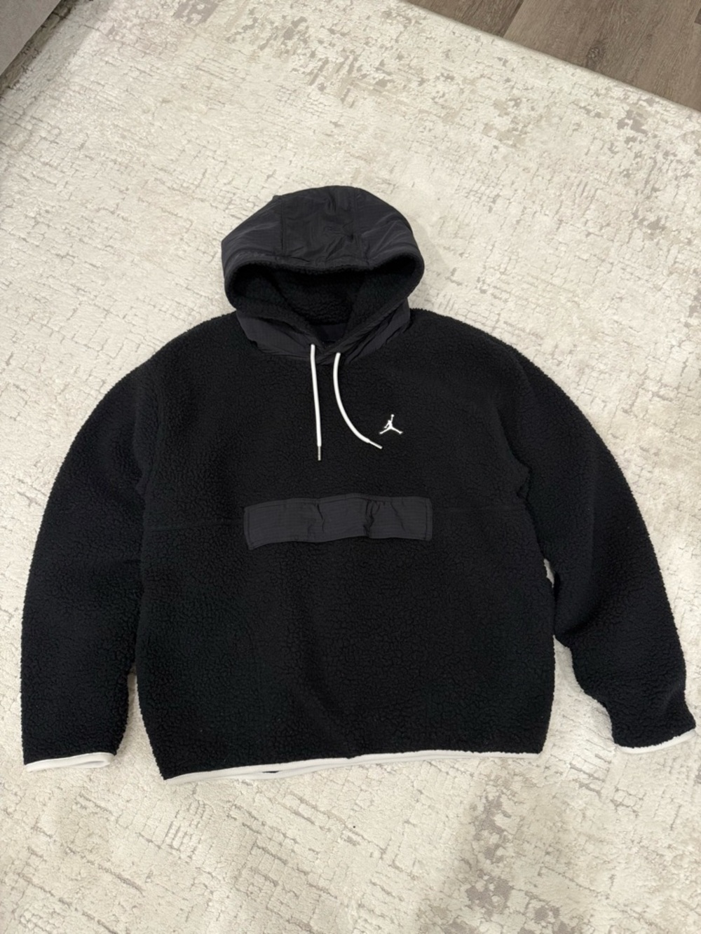 Jordan Black Sherpa Hoodie size S